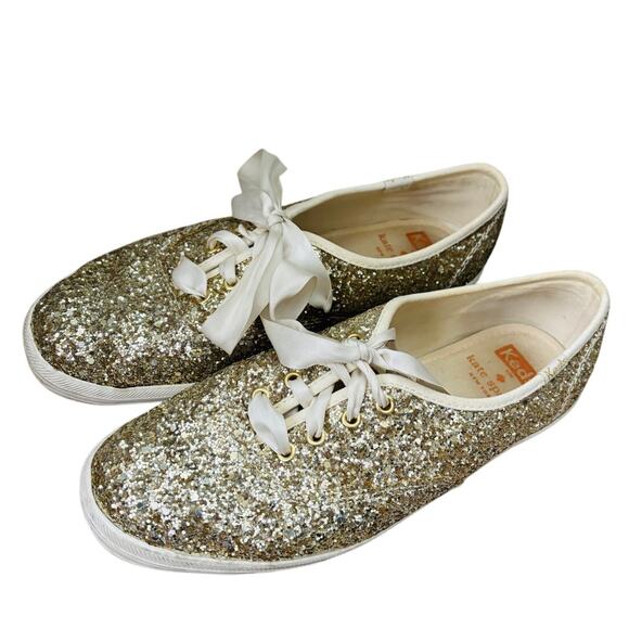 Keds x Kate Spade Gold Sequin Sneakers - Picture 1 of 6